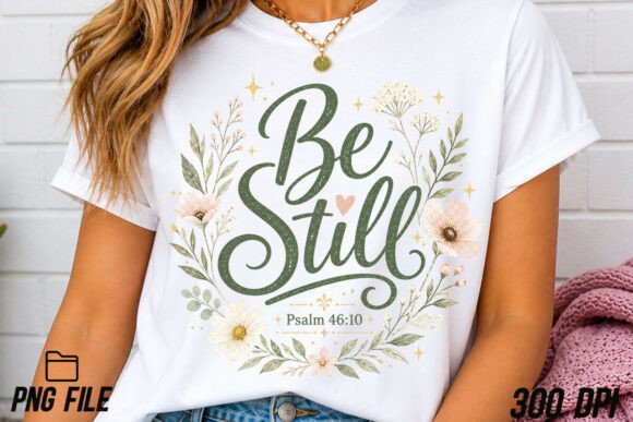 Be Still Psalm 46:10 Preppy PNG: A Designer's Guide to This Floral Christian Design