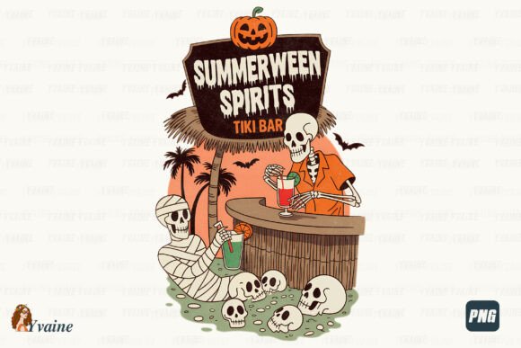 Summerween Spirits Tiki Bar PNG: Your Ticket to a Spooky Summer