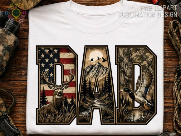 Wilderness in a Wordmark: The Hunting Dad PNG Design