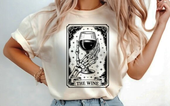 Wine Tarot Card SVG: Gothic Meets Boozy Charm